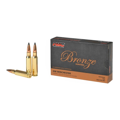 [308SP] PMC Ammunition Bronze 308 Winchester 150 Grain Soft Point 20 Round Box 