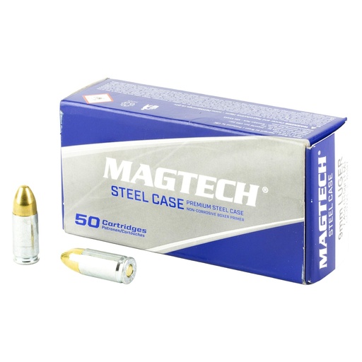 [9AS] Magtech Steel Case 9MM 115 Grain Full Metal Jacket 50 Round Box 