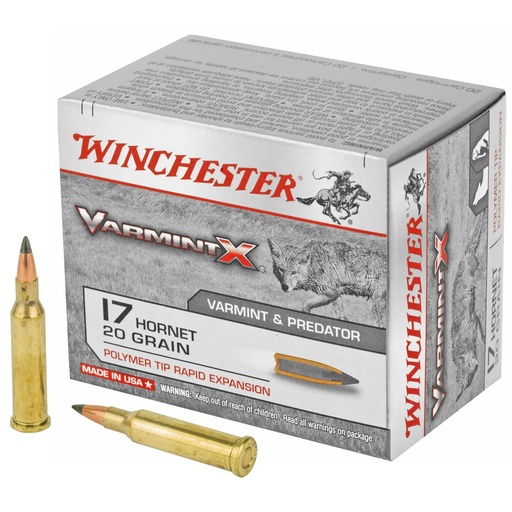 [X17P] Winchester Ammunition Varmint X 17 Hornet 20 Grain Polymer Tip 20 Round Box 