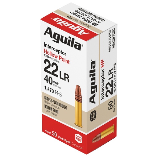 [1B220320] Aguila Ammunition Rimfire Interceptor 22LR 40 Grain Solid Point 