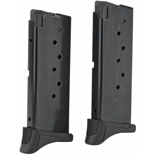 [90642] Ruger Magazine 9MM 7Rds Fits Ruger LC9/LC9s and EC9s with Finger Rest 2 Pack Steel Blued Finish 