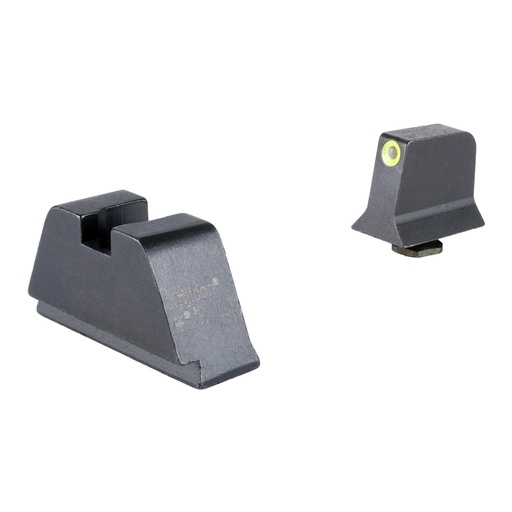 [GL201-C-601139] Trijicon Suppressor/Optic Height Night Sights Yellow Front with Metal Rear & Green Lamps Fits Glock 17 19 22 23 24 26 27 31 32 33 34 35 39