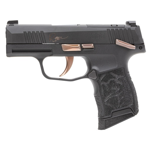 [365-380-ROSE-MS] Sig Sauer P365 380 Rose 380 Auto (ACP) 3.1in Black Nitron Pistol - 10+1 Rounds - Black