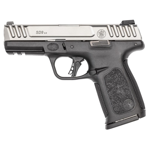 [13931] Smith & Wesson SD9 2.0 9MM 4" Black Frame Silver Slide 16 Round