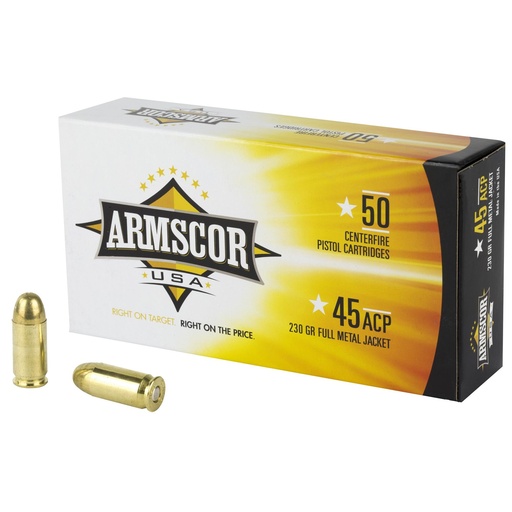 [FAC45-12N] Armscor 45 ACP 230 Grain Full Metal Jacket 50 Round Box 