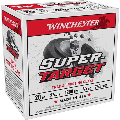 [TRGT207] Winchester Ammunition USA 20 Gauge 2.75" #7.5 Shot 25 Round Box 