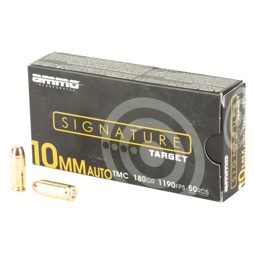 [10180TMC-A50] Ammo Inc Signature Target 10mm 180 Grain Total Metal Coating Bullet 50 Round Box 