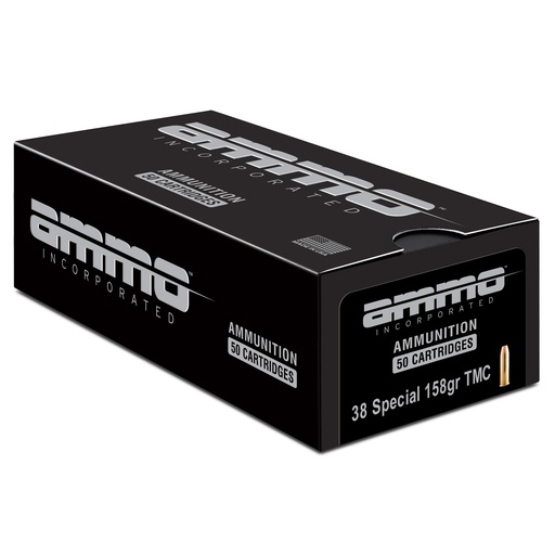 [38158TMC-A50] Ammo Inc Signature 38 Special 158 Grain Total Metal Coating 50 Rounds Box 