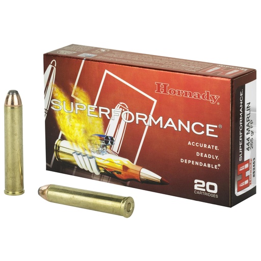 [82453] Hornady Superformance 444 Marlin 265 Grain Interlock Flat Point 20 Round Box 
