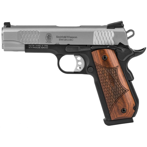 [108485] Smith & Wesson SW1911SC .45 ACP 4.25" Satin Stainless Slide Black Frame 8 Round