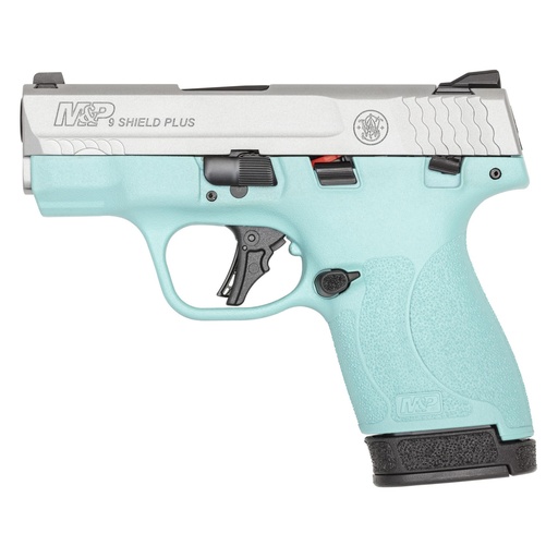 [14022] Smith & Wesson M&P9 Shield Plus 9mm 3.1" Barrel (1) 10Rd (1) 13Rd 2Mags Robins Egg Blue Frame