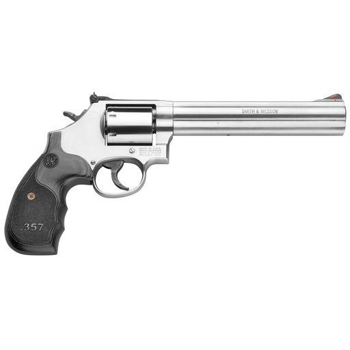 [150855] Smith & Wesson 686 Plus .357 Magnum 7" Stainless Steel Adjustable Sights Wood Grips 7 Round