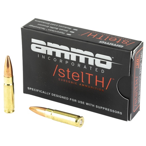 [300B220TMC-STL-A20] Ammo Inc STEALTH Subsonic 300 Blackout 220 Grain Total Metal Coating 20 Round Box 