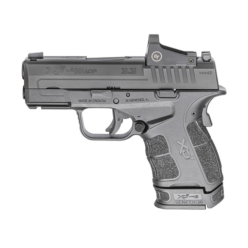 [XDSG93345BCT] Springfield XD-S Mod.2 OSP 45ACP 3.3" Barrel (1) 5Rd (1) 6Rd 2Mags Black