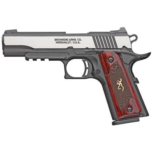 [051969492] Browning 1911-380 Black Label Medallion Pro 380ACP 4.25" Barrel 8Rds Black and Silver