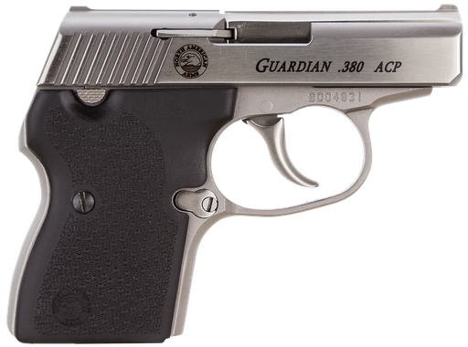 [380GUARDIAN] North American Arms 380GUARDIAN Guardian  380 ACP Caliber with 2.50" Barrel, 6+1 Capacity, Overall Stainless Steel Finish, Serrated Slide & Black Rubber Grip