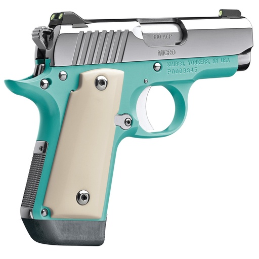 [3300210] Kimber America Micro 380 SA 380ACP 2.75" Barrel 7Rds Bel Air Blue and Silver