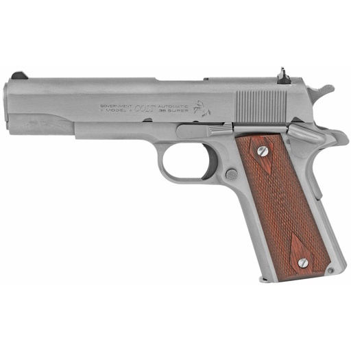 [O1911C-SS38] Colt's Manufacturing Government Model 1911 38 Super 5" Barrel 9Rds Silver