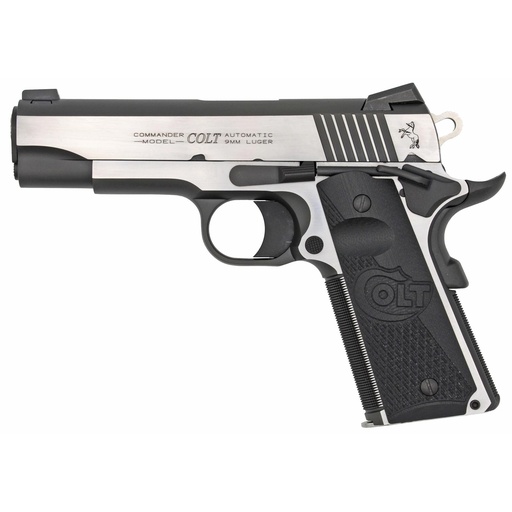 [O4082CE] Colt's Manufacturing Combat Elite Commander 1911 9mm 4.25" Barrel 9Rds Silver and Black