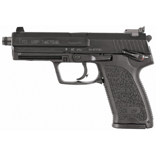 [81000347] Heckler & Koch USP Tactical DA/SA 9mm 4.86" Threaded Barrel 15Rds 2Mags Black