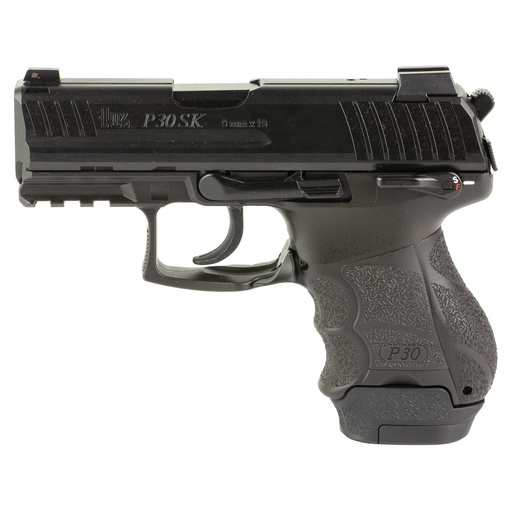 [81001109] Heckler & Koch P30 SubKompact S V3 DA/SA 9mm 3.27" Barrel (1) 15Rd (1) 12Rd 2Mags Black
