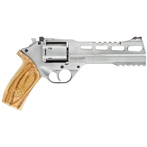 [340.224] Chiappa Firearms Rhino 60DS DA/SA 357 Magnum/38 Special 6" Barrel 6Rds 3 Moon Clips Silver