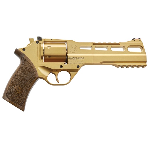 [340.225] Chiappa Firearms Rhino 60DS DA/SA 357 Magnum/38 Special 6" Barrel 6Rds 3 Moon Clips Gold