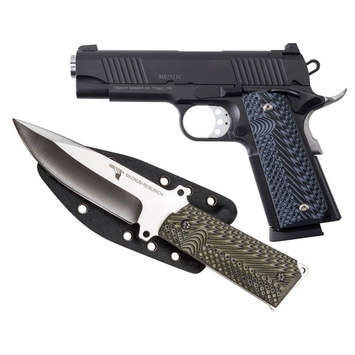 [DE1911C-K] Magnum Research 1911C 45ACP 4.33" Barrel 8Rds 2Mags Includes 1911 Knife and Sheath Black