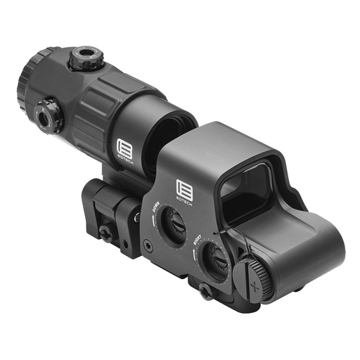 [HHS V] EOTECH Holographic Hybrid Sight V Night Vision Compatible Sight, 68MOA Ring with (4) 1 MOA Dots Side Black Buttons Includes EXPS3-4 & G45 5X Magnifier With QD Switch-to-side Mount 
