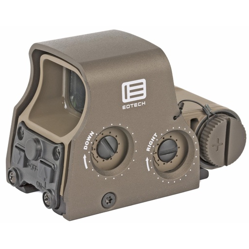 [XPS2-2TAN] EOTECH Tactical Holographic Non-Night Vision Compatible Sight Red 68MOA Ring with 2 1MOA Dots Tan Rear Buttons Includes CR123 Battery 