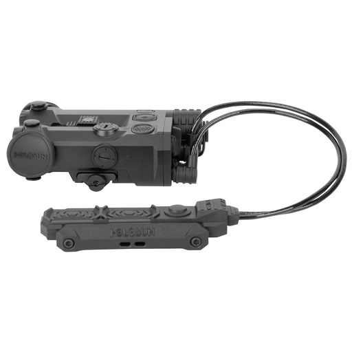 [IRIS-RD4] Holosun Technologies IRIS 4 Quad Function Rifle Illuminator & Laser/Infrared System with White Light Red Vis/IR Laser 45mW IR Illuminator 1,000 Lumen White Light Fits Picatinny Remote Triple Activated Button Black 