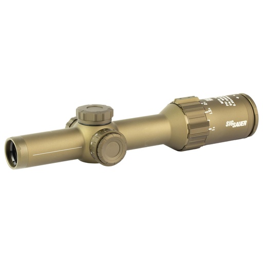 [SOT61240] Sig Sauer TANGO 6T Rifle Scope 1-6X24mm DWLR 556 Illuminated Reticle Capped Turrant Flat Dark Earth Includes Power Selector Throw Lever Direct View Optic 