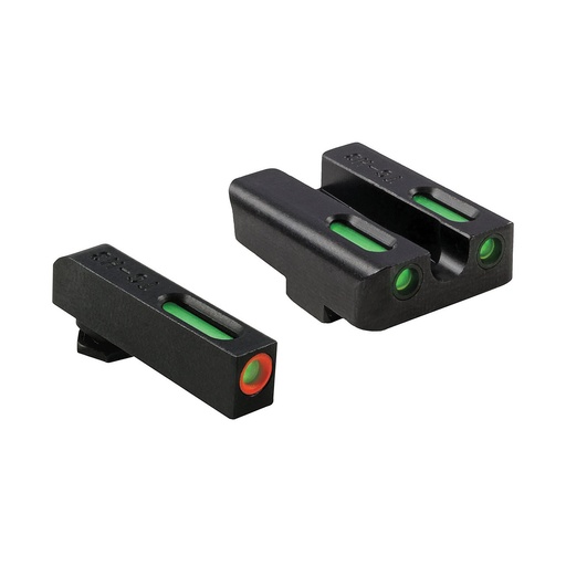 [TG-TG13GL1PC] TRUGLO Brite-Site TFX Pro Sight Fits Glock 17,17L,19,22,23,24,26,27,33,34,35,38,39, Tritium/Fiber-Optic Day/Night Sight 24/7 Brightness Orange Ring on Front Sight 