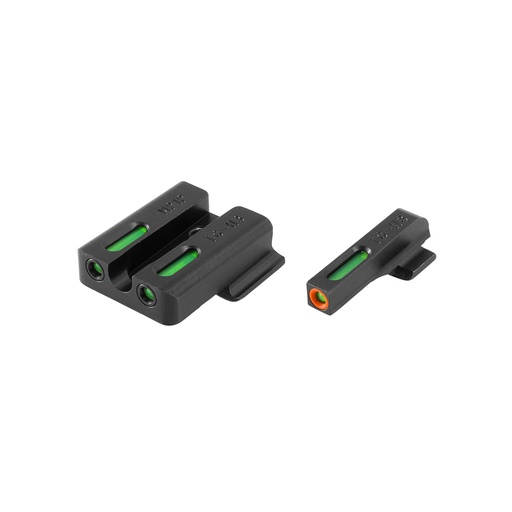 [TG-TG13MP1PC] TRUGLO Brite-Site TFX Pro Tritium/Fiber-Optic Sight Fits S&W M&P SHIELD Day/Night Sight 24/7 Brightness Orange Ring on Front Sight 