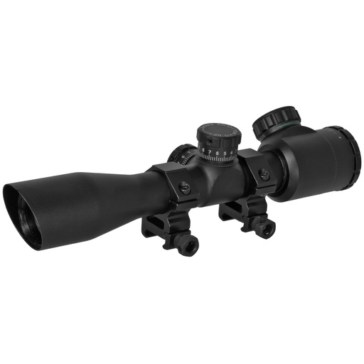 [TG-TG8504TL] TRUGLO TRU-BRITE Xtreme Compact Tactical Rifle Scope 4X32 Fully-Coated Lenses Illuminated Mil-Dot Reticle Matte Black 1-Piece base w/ 1" Rings and CR2032 Battery Included 