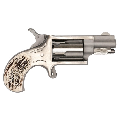 [NAA-22LR-GSTG] North American Arms Mini Revolver SA 22LR 1.125" Barrel Silver 5Rds 