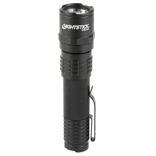 [USB-320] Nightstick USB-320 Rechargeable EDC Flashlight 320 Lumens 3,100 Candela Black 1.5 Hours of Runtime IP-X7 Waterproof 
