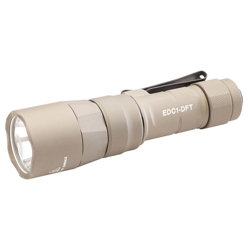 [EDC1-DFT-TN] Surefire Everyday Carry Light (EDC-1-DFT) Dual-Fuel Turbo Flashlight 650 Lumens Anodized Finish Tan 