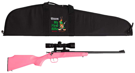 Crickett Youth Package 22 LR 16.12" Blued  Barrel 1Rd Pink Complete Package