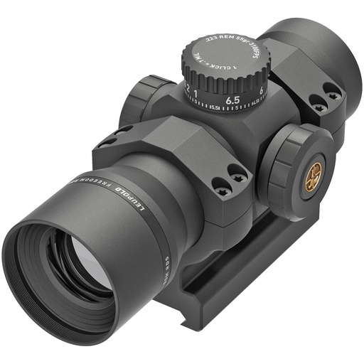 [180093] Leupold Freedom RDS 1MOA Red Dot 27mm Objective 34mm Tube 223 Calibrated BDC Turret Matte Black AR-Height Mount Included 