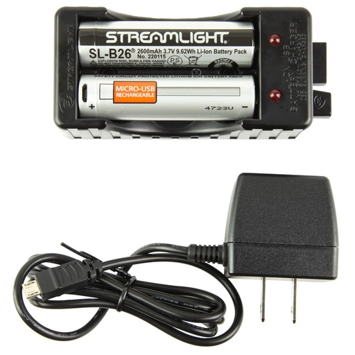 [22011] Streamlight SL-B26 Charging Cradle (2) SBL-65 Lithium Ion Batteries 120 Amp AC Adaptor Black 