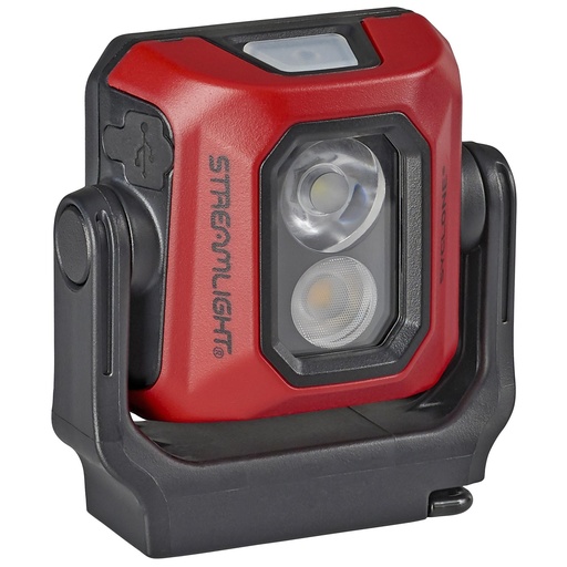 [61510] Streamlight Syclone Compact USB Rechargeable Multi-Function Worklight Red High-400 Lumens Medium-200 Lumens Low-100 Lumens Includes USB Charging Cord Cool White LEDs 90 CRI LEDs, IPX4 Water-Resistant Hands-Free with Magnetic Base and Stowable Hang Hook 