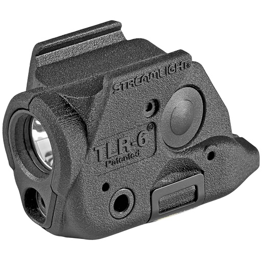 [69286] Streamlight TLR-6 Tac Light with Laser Fits Glock 43X MOS/48 MOS/43X with Rail/48 with Rail Black C4 LED 100 Lumens Red Laser 2x CR1/3 N Lithium Batteries 