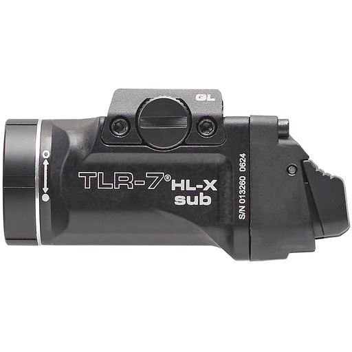 [69503] Streamlight TLR-7 HL-X Sub Weaponlight Fits GLOCK 43X/48 1,000 Lumens with SL-B9 Battery 30 Minute Run Time Black with Silver Ring 