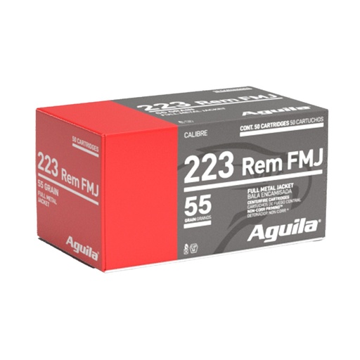 [1E223110] Aguila Ammunition Rifle 223 Rem 55 Grain Full Metal Jacket 50 Round Box 