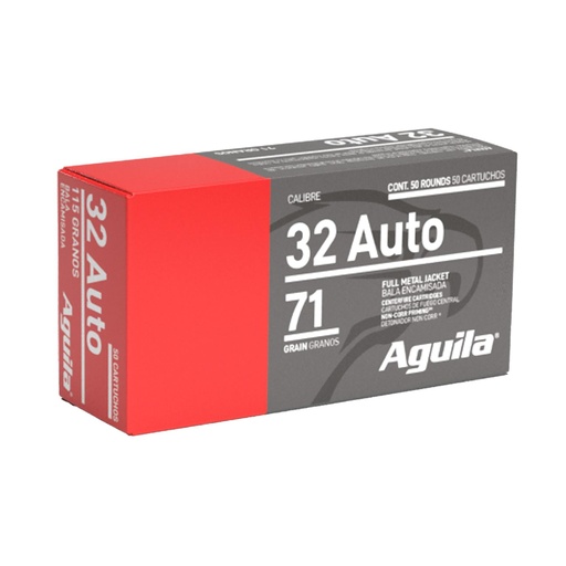 [1E322110] Aguila Ammunition Pistol 32 ACP 71 Grain Full Metal Jacket 50 Round Box 
