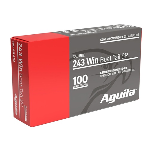 [8047AG] Aguila Ammunition Rifle 243 Winchester 100 Grain Soft Point 20 Round Box 