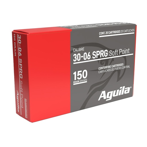 [8108AG] Aguila Ammunition Rifle 30-06 Springfield 150 Grain Soft Point 20 Round Box 