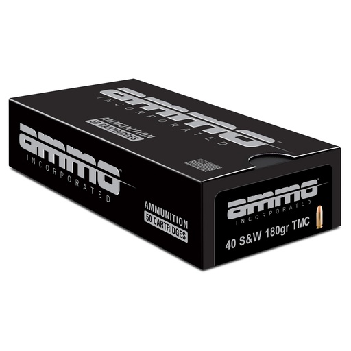 [40180TMC-A50] Ammo Inc Signature 40 S&W 180 Grains Total Metal Coating 50 Round Box 