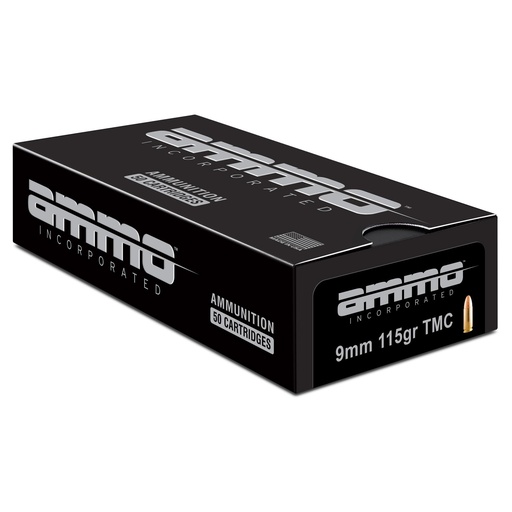 [9115TMC-A50] Ammo Inc Signature 9mm 115 Grains Total Metal Coating 50 Round Box 